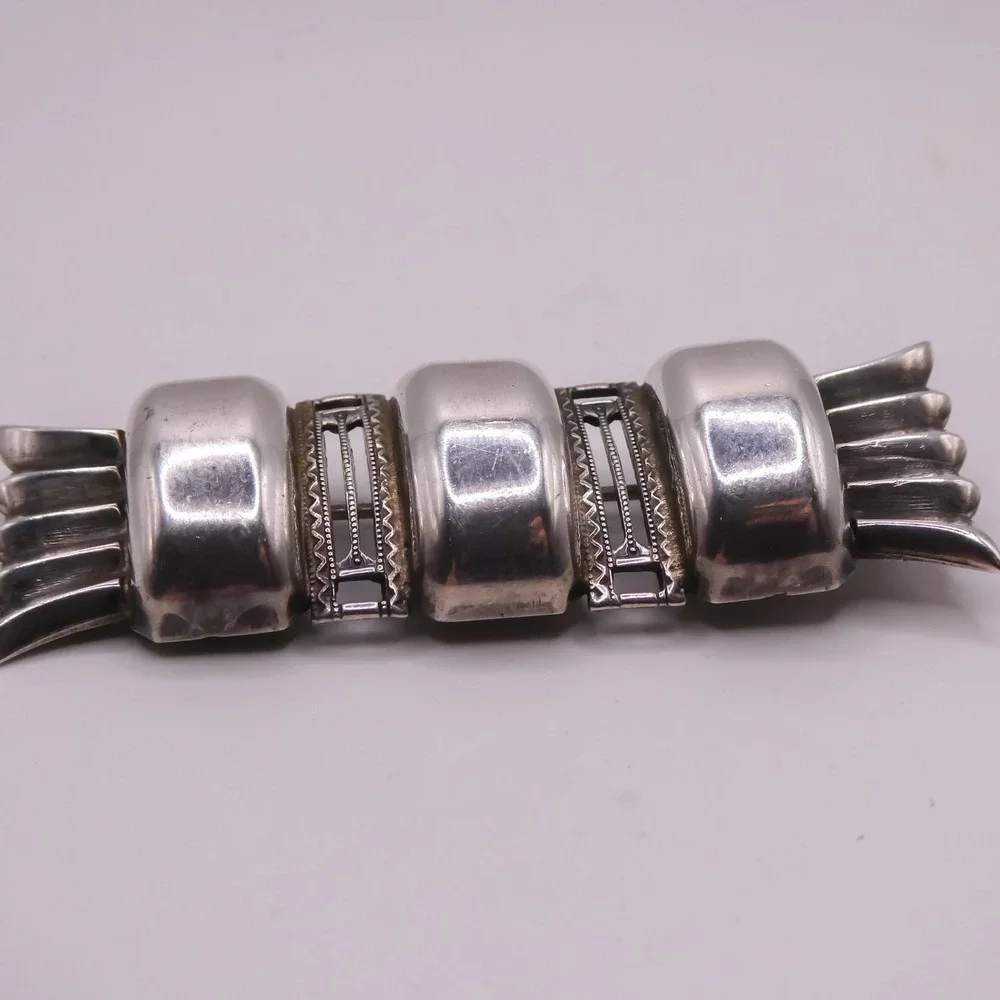 Art Deco Sterling Silver 925 Bar Brooch Pin 2.3